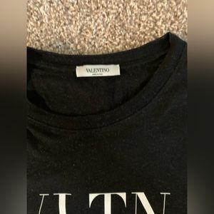 Valentino Cotton crew neck T-shirt with VLTN print on the front